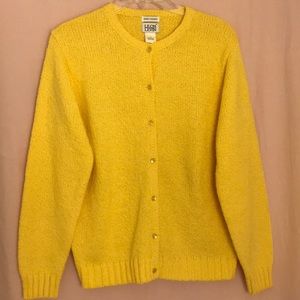 Leon Levin Hand Loomed Yellow Sweater Size LP
